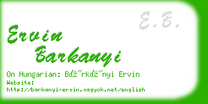 ervin barkanyi business card